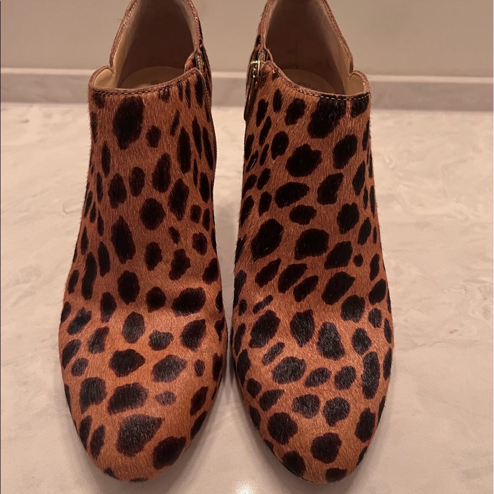 Vince Camino leopard bootie heels, size 10